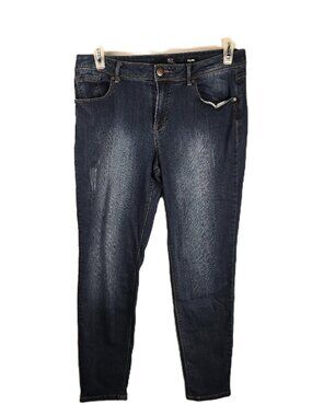1822 Denim Adrianna Womens Sz 14 Stretch Medium Blue Wash Mid Rise Skinny Jeans